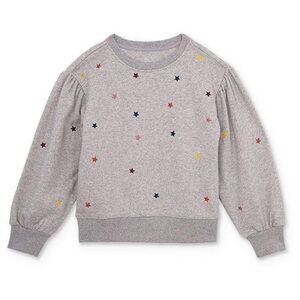 AG Adriano Goldschmied Star Sweatshirt Girl’s Size Medium Gray Embroidered Crew